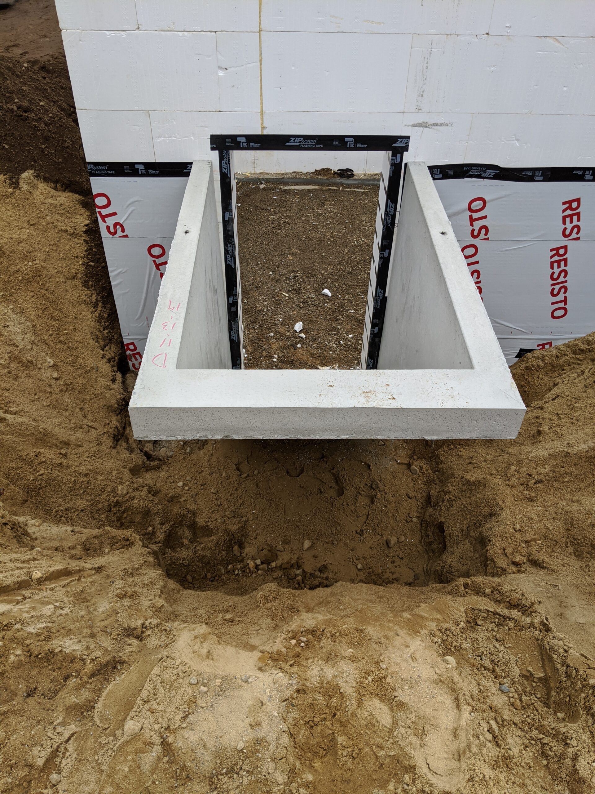 front view of a Basement Stairwell attached to an ICF foundation.