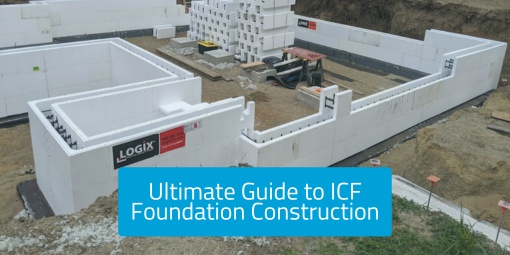 Image of ICF foundation labeled The Ultimate Guide to ICF Foundation Construction